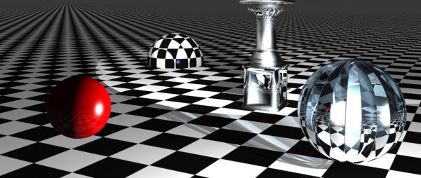 przedmioty i figury geometryczne na szachownicy