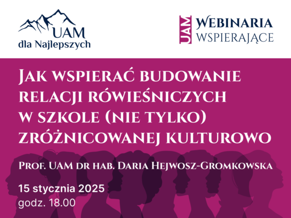 grafika promująca webinarium: tytuł wydarzenia na różowym tle